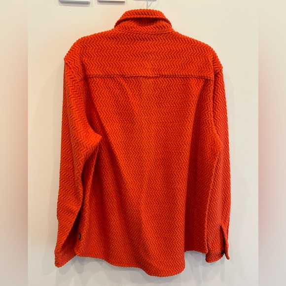 Stüssy Wool Button Up Shirt Orange - Picture 3 of 8